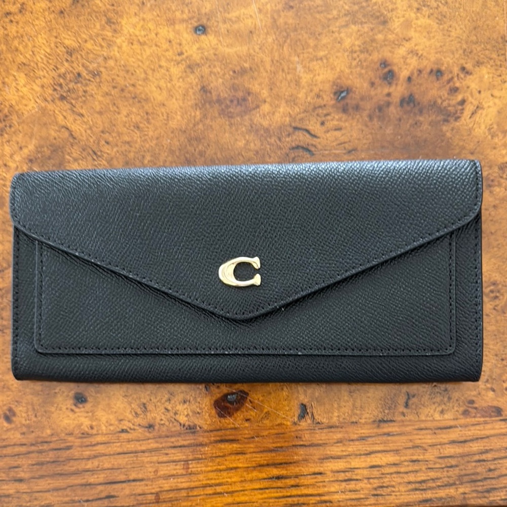 Coach Black Minimalist Leather Wallet